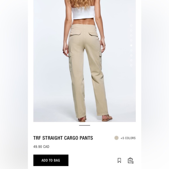 Zara- Straight Cargo Pants - Picture 2 of 7